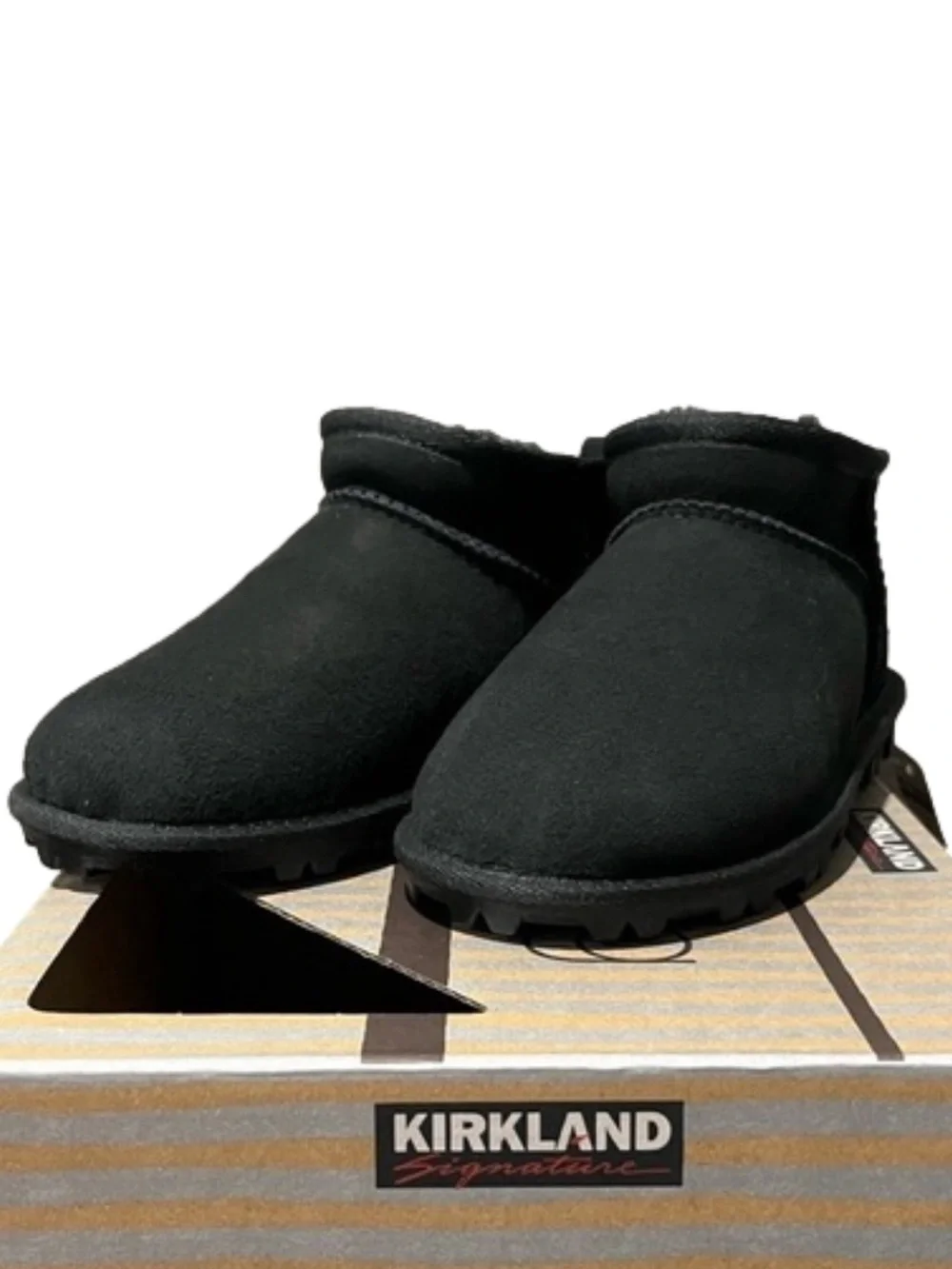 Kirkland Signature Black Shearling Booties Kids Size 1, 2, 3, or 4 NIB NEW